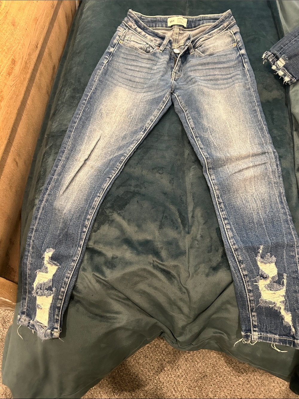 BKE Light Blue Distressed Skinny Jeans